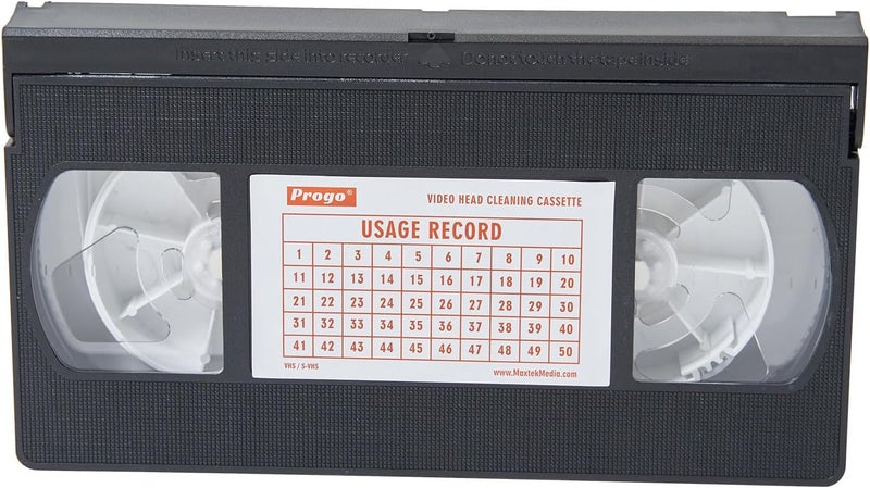 Progo VCR Head Cleaner - VHS Head Cleaner for VHS/VCR Players - Dry Technology, No Fluid Required, Reusable Up to 50 Times, Easy to Use, Safe Cleaning - Image 1